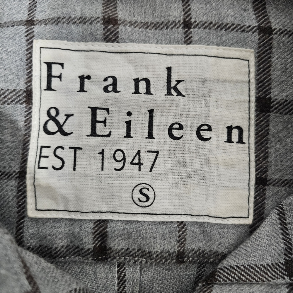 Frank & Eileen Barry Gray Plaid Cotton Button Down Shirt Small Made in USA - Picture 6 of 8